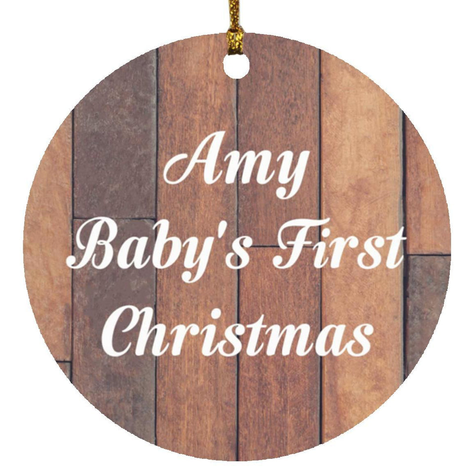 Amy Baby's First Christmas - Circle Ornament E