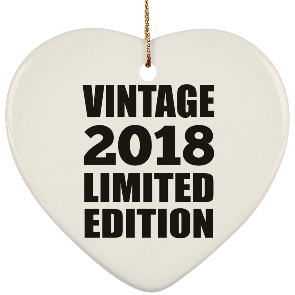 6th Birthday Vintage 2018 Limited Edition - Heart Ornament