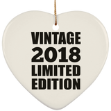 6th Birthday Vintage 2018 Limited Edition - Heart Ornament