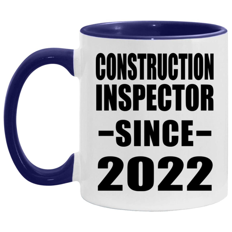 Construction Inspector Since 2022 - 11oz Accent Mug Purple