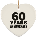 60th Anniversary 60 Years - Heart Ornament