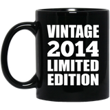 10th Birthday Vintage 2014 Limited Edition - 11oz Coffee Mug Black