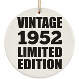 72nd Birthday Vintage 1952 Limited Edition - Circle Ornament