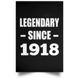 106th Birthday Legendary Since 1918 - Poster Portrait