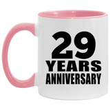 29th Anniversary 29 Years - 11oz Accent Mug Pink