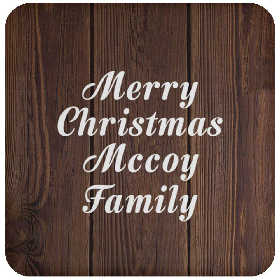 Merry Christmas Mccoy Family - Drink Coaster D