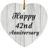 Happy 42nd Anniversary - Heart Ornament F