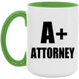 A+ Attorney - 15oz Accent Mug Green