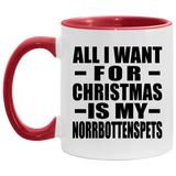 All I Want For Christmas Is My Norrbottenspets - 11oz Accent Mug Red