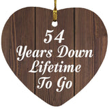 54th Anniversary 54 Years Down Lifetime To Go - Heart Ornament D