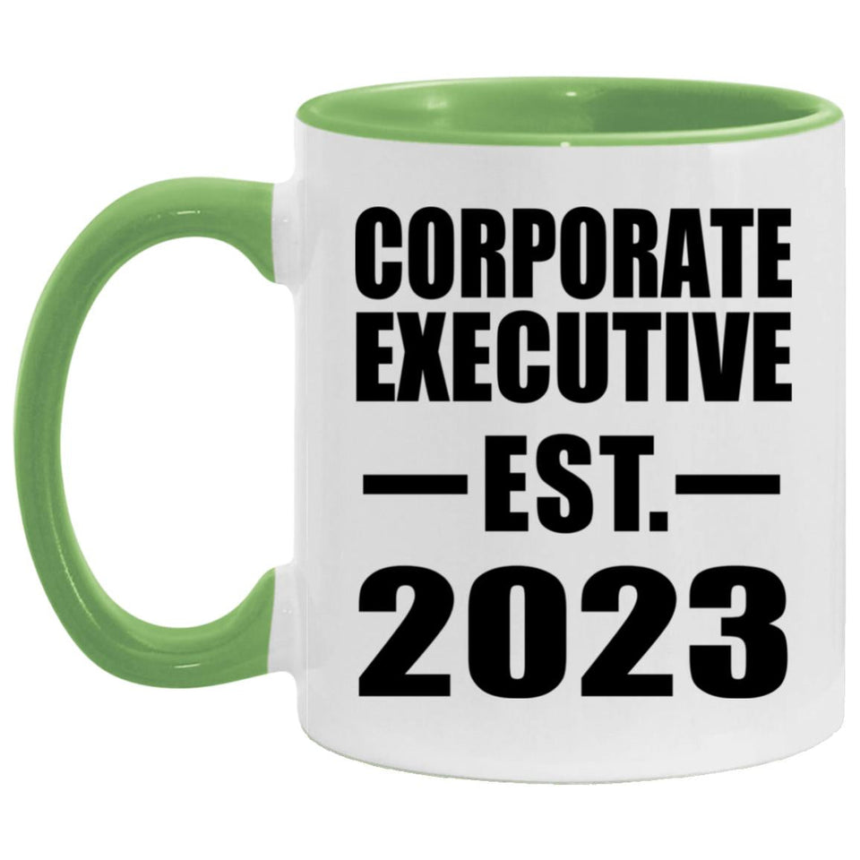 Corporate Executive Established EST. 2023 - 11oz Accent Mug Green