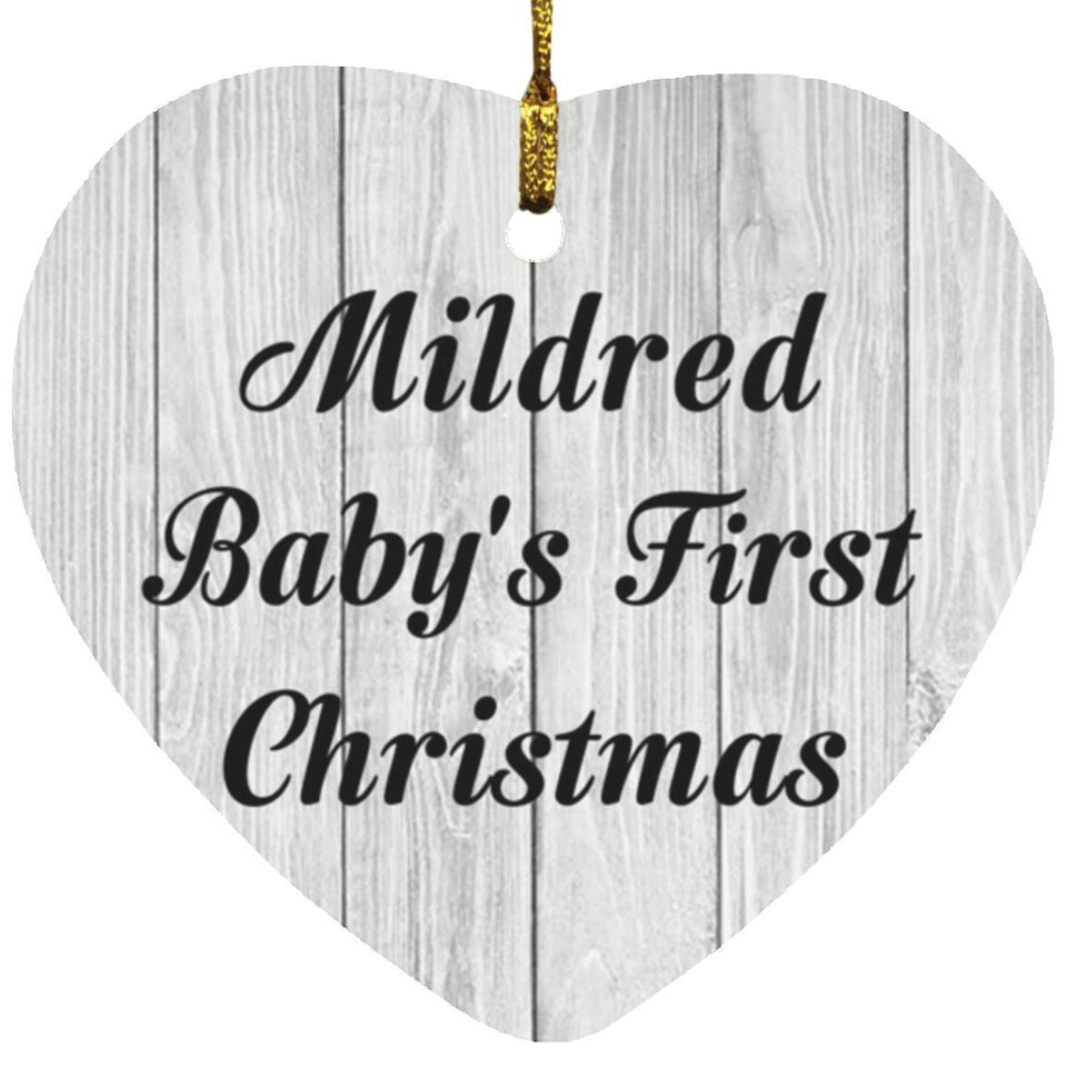 Mildred Baby's First Christmas - Heart Ornament F