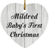 Mildred Baby's First Christmas - Heart Ornament F
