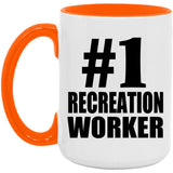 Number One #1 Recreation Worker - 15oz Accent Mug Orange