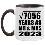 84th Anniversary Square Root of 7056 Years As Mr & Mrs 2023 - 11oz Accent Mug Black