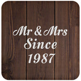 37th Anniversary Mr & Mrs Since 1987 - Drink Coaster D