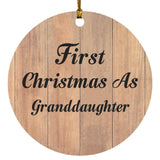 First Christmas As Granddaughter - Circle Ornament C