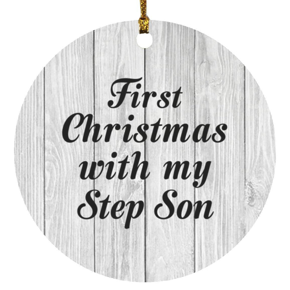 First Christmas With My Step Son - Circle Ornament F