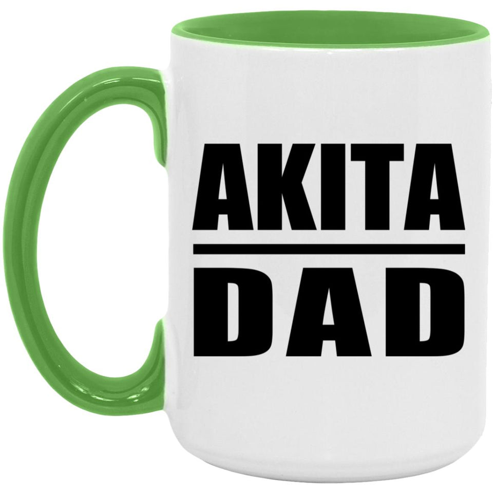Akita Dad - 15oz Accent Mug Green