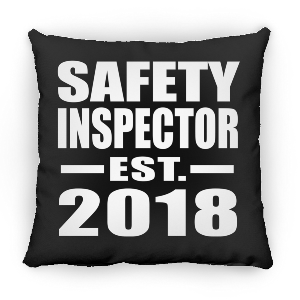 Safety Inspector Established EST. 2018 - Throw Pillow Black