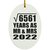 81st Anniversary Square Root of 6561 Years As Mr & Mrs 2022 - Oval Ornament