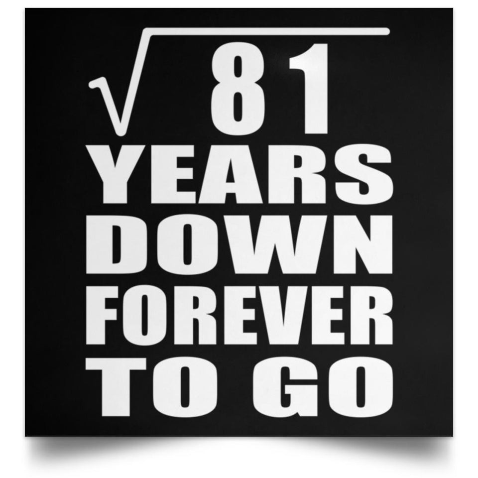 9th Anniversary Square Root of 81 Years Down Forever To Go - Poster Square