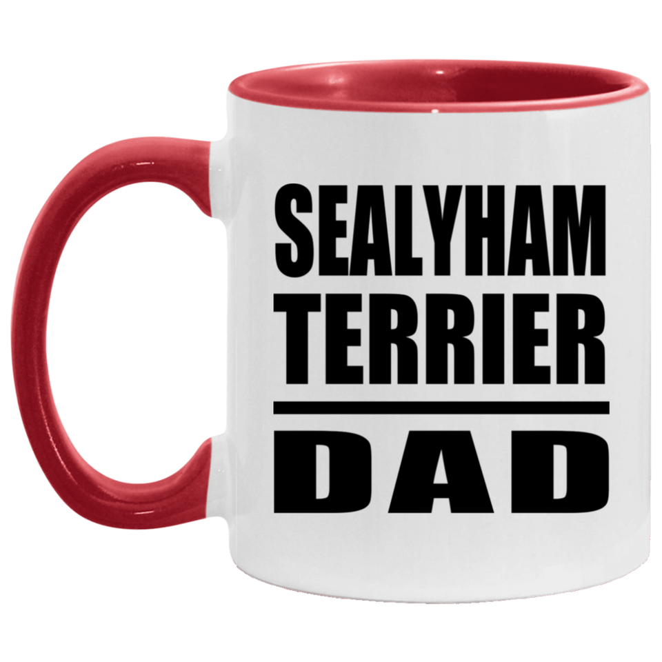 Sealyham Terrier Dad - 11oz Accent Mug Red
