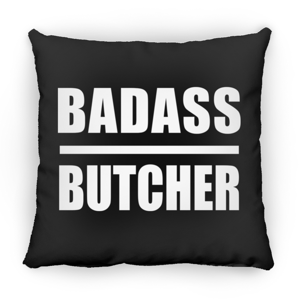 Badass Butcher - Throw Pillow Black