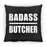 Badass Butcher - Throw Pillow Black