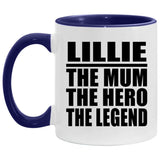 Lillie The Mum The Hero The Legend - 11oz Accent Mug Purple