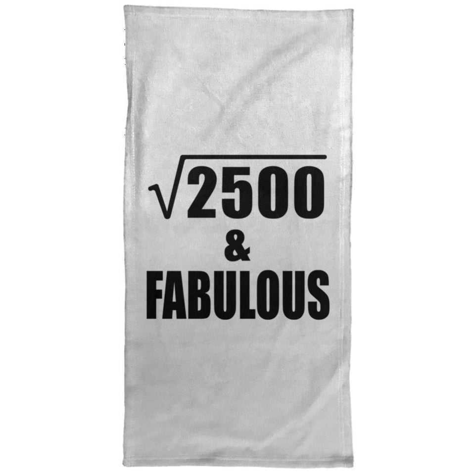 50th Birthday Square Root of 2500 & Fabulous - Hand Towel