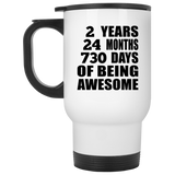2nd Birthday 2 Years 24 Months 730 Days Of Awesome - White Travel Mug