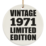 53rd Birthday Vintage 1971 Limited Edition - Circle Ornament