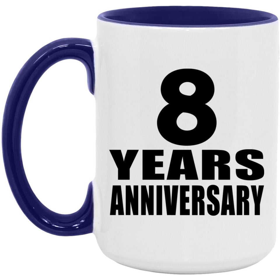 8th Anniversary 8 Years Anniversary - 15oz Accent Mug Purple