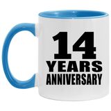 14th Anniversary 14 Years - 11oz Accent Mug Blue