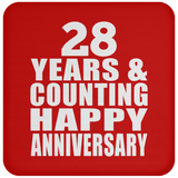 Happy 28th Anniversary 28 Years & Counting - Drink Coaster