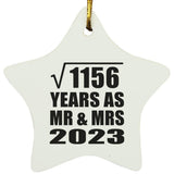 34th Anniversary Square Root of 1156 Years As Mr & Mrs 2023 - Star Ornament