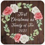 First Christmas As Family Of Ten 2021 - Drink Coaster A