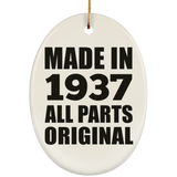 87th Birthday Made in 1937 All Parts Original - Oval Ornament