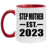 Step Mother Established EST. 2023 - 11oz Accent Mug Red