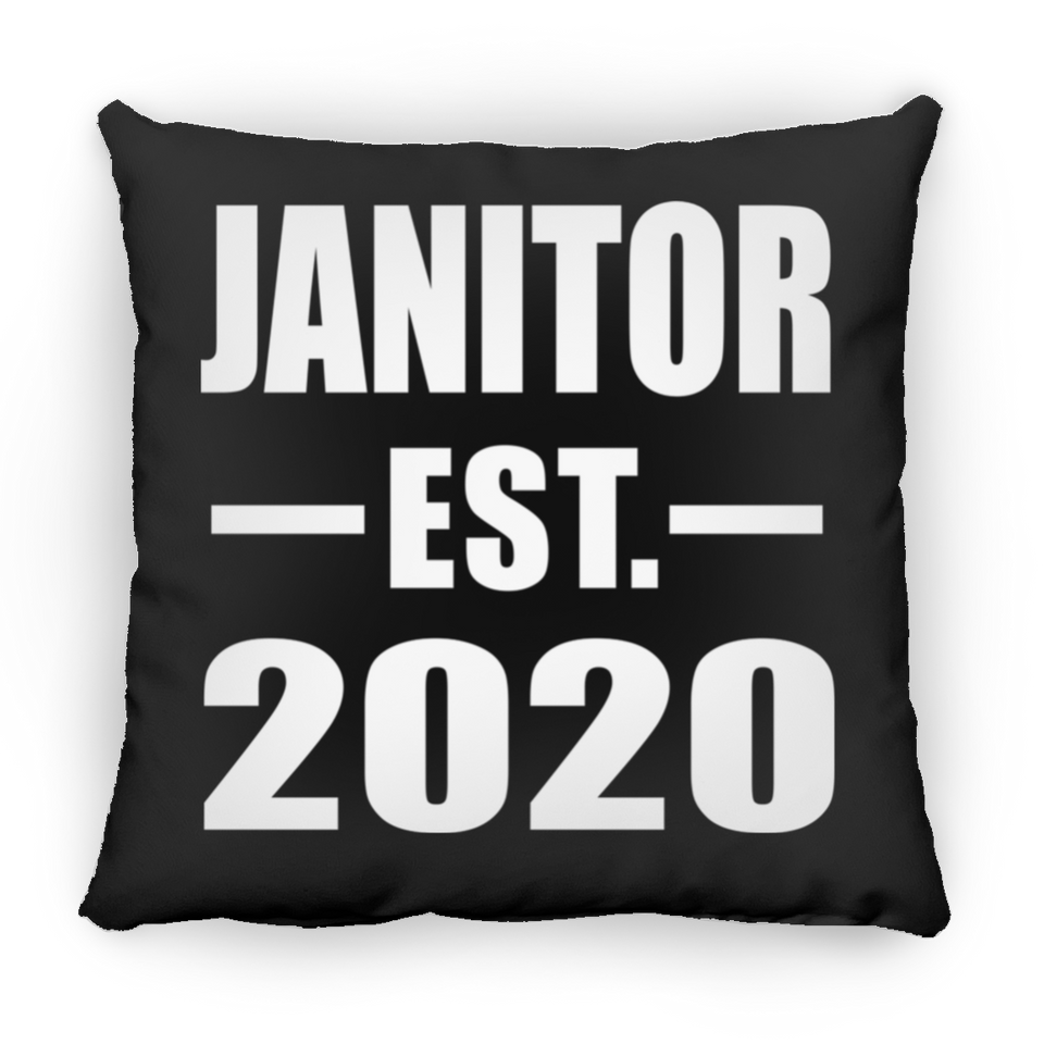 Janitor Established EST. 2020 - Throw Pillow Black