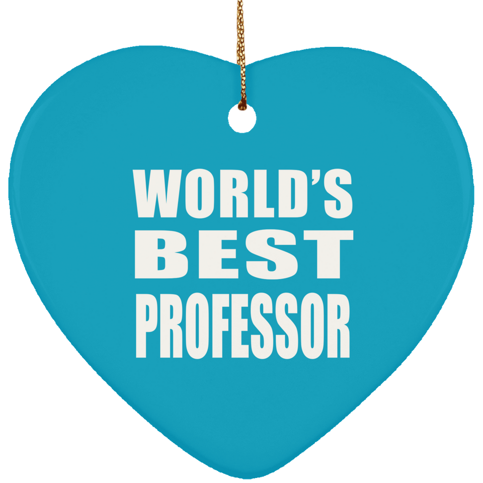 World's Best Professor - Heart Ornament