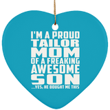 Proud Tailor Mom Of Awesome Son - Heart Ornament