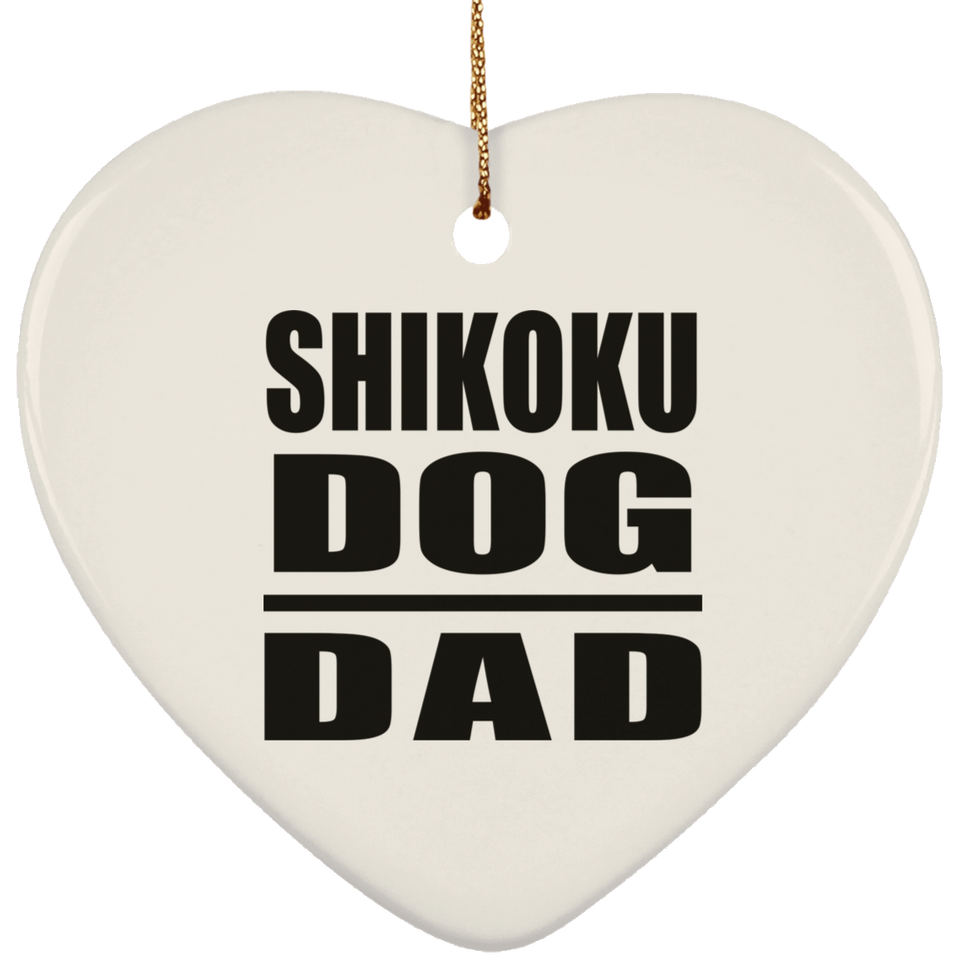 Shikoku Dog Dad - Heart Ornament