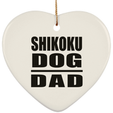 Shikoku Dog Dad - Heart Ornament