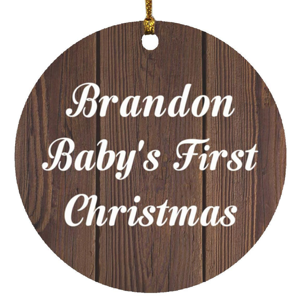 Brandon Baby's First Christmas - Circle Ornament D