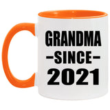 Grandma Since 2021 - 11oz Accent Mug Orange