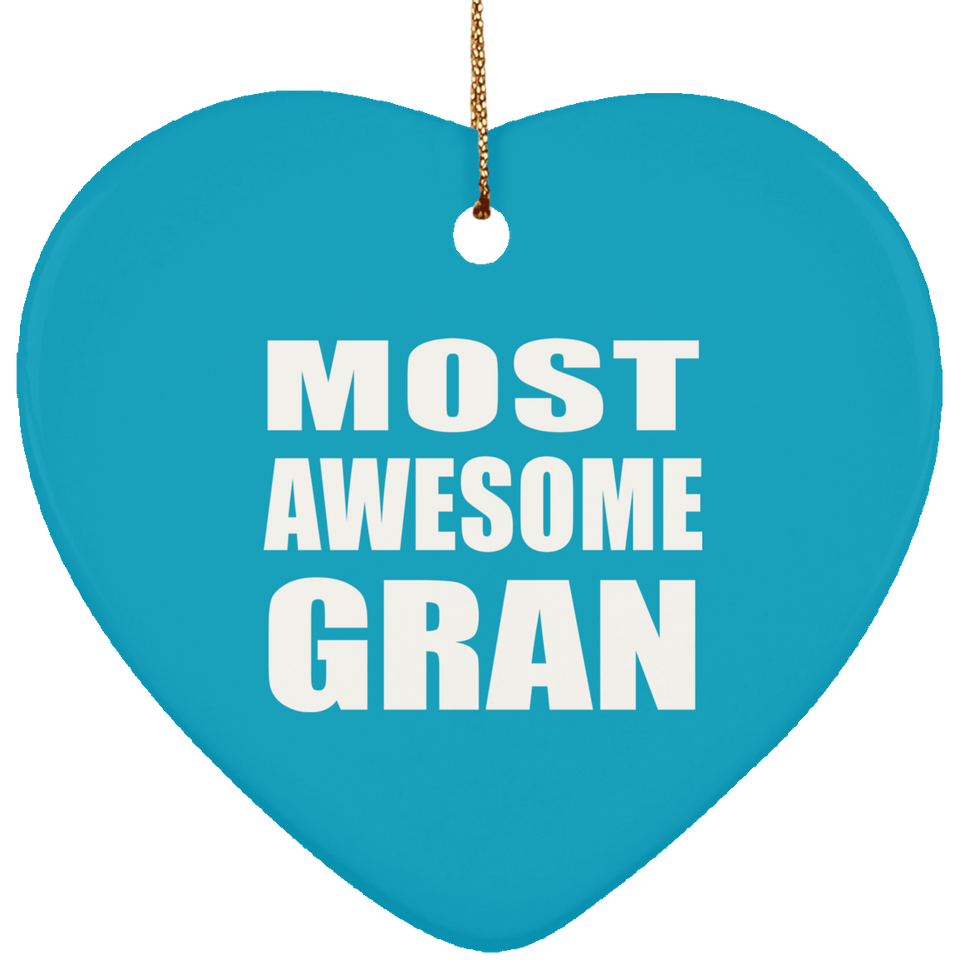 Most Awesome Gran - Heart Ornament