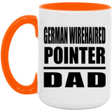 German Wirehaired Pointer Dad - 15oz Accent Mug Orange