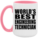 World's Best Engineering Technician - 15oz Accent Mug Pink